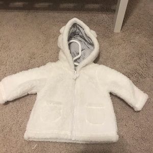 White fluffy jacket